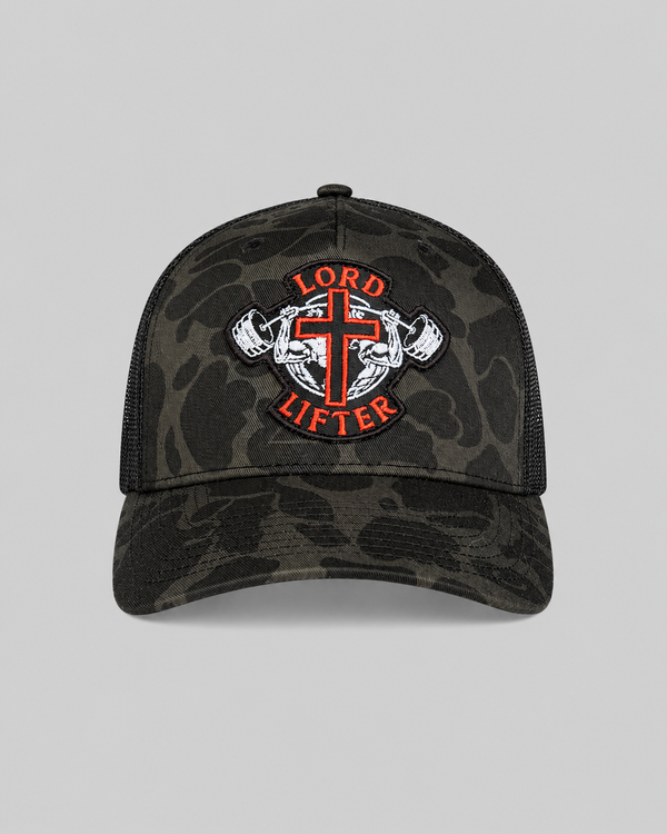 STRENGTH BY FAITH Camouflage Trucker Hat